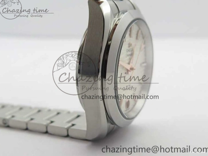 0730 Aqua Terra 150M 34mm Ladies SS VSF 1:1 Best Edition White Wave Dial RG Markers on SS Bracelet A WrinkleFree 7928